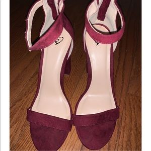 Charlotte Russe Burgundy Faux Suede Heels